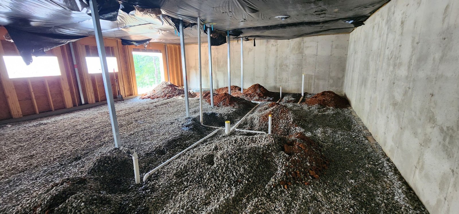 Rough plumbing basement